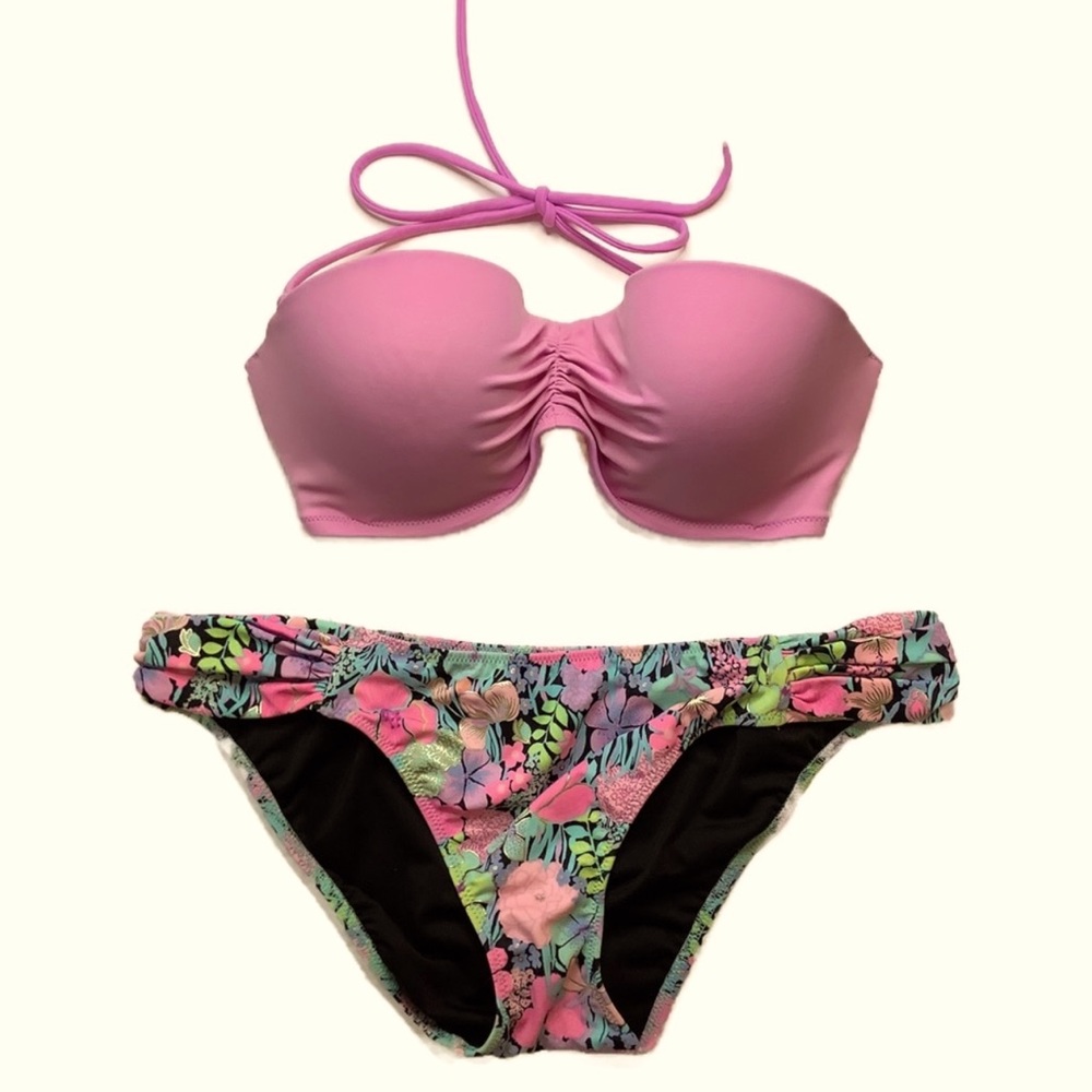 VICTORIA'S SECRET The Flirt Bandeau Pink Bikini Size 32DD/M